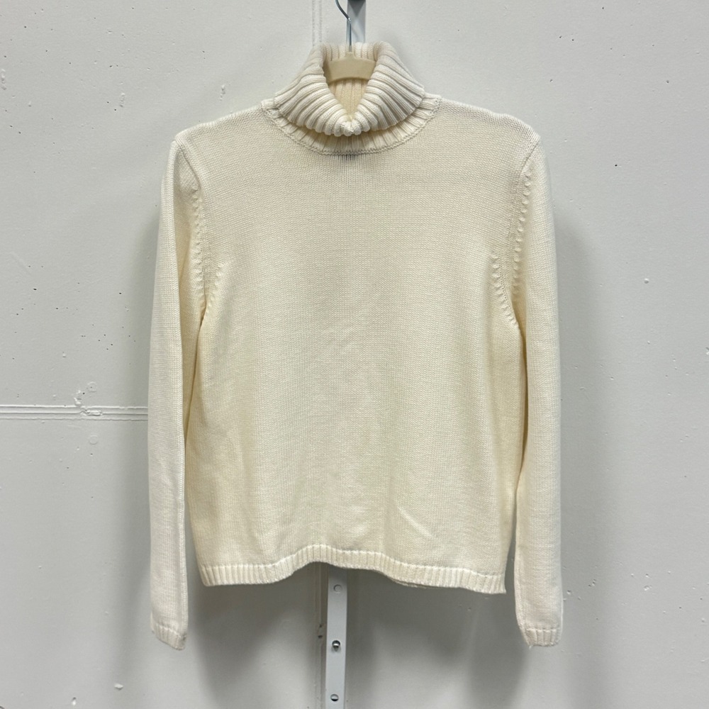 Vintage Splendor Cream White 100% Cotton Turtleneck Sweater Women's XL Canada